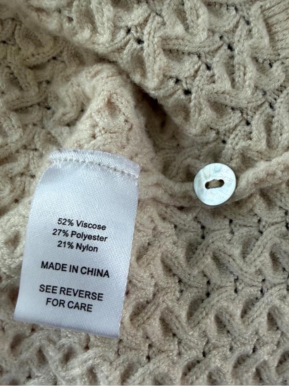 RITUAL Cream Knit Ruffle Button-Front Tank Top Size Large - Picture 6 of 6